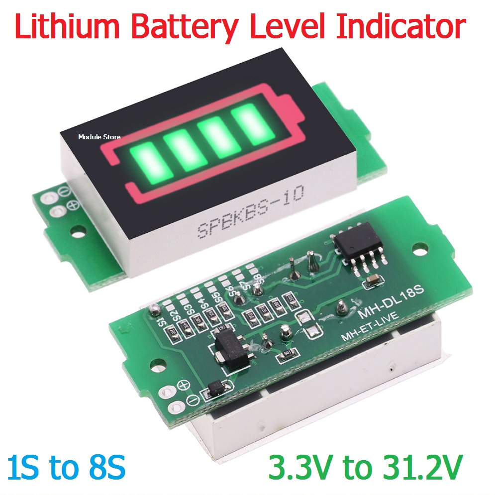 Battery Level Indicator Module 1S-8S (Green General)