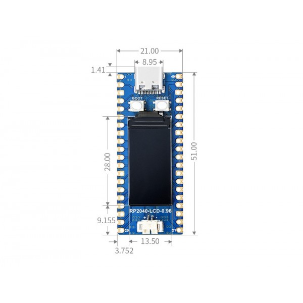 RP2040-LCD-0.96 Pico - with 0.96 Inch IPS Display