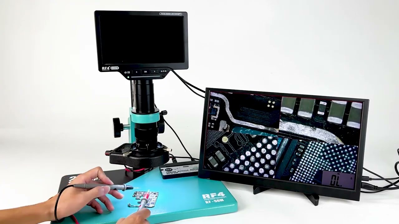 RF4-50M Built-in High-Definition Camera 1080p Color LCD Screen Video Microscope Also Provide Multimeter Functions Magnifier