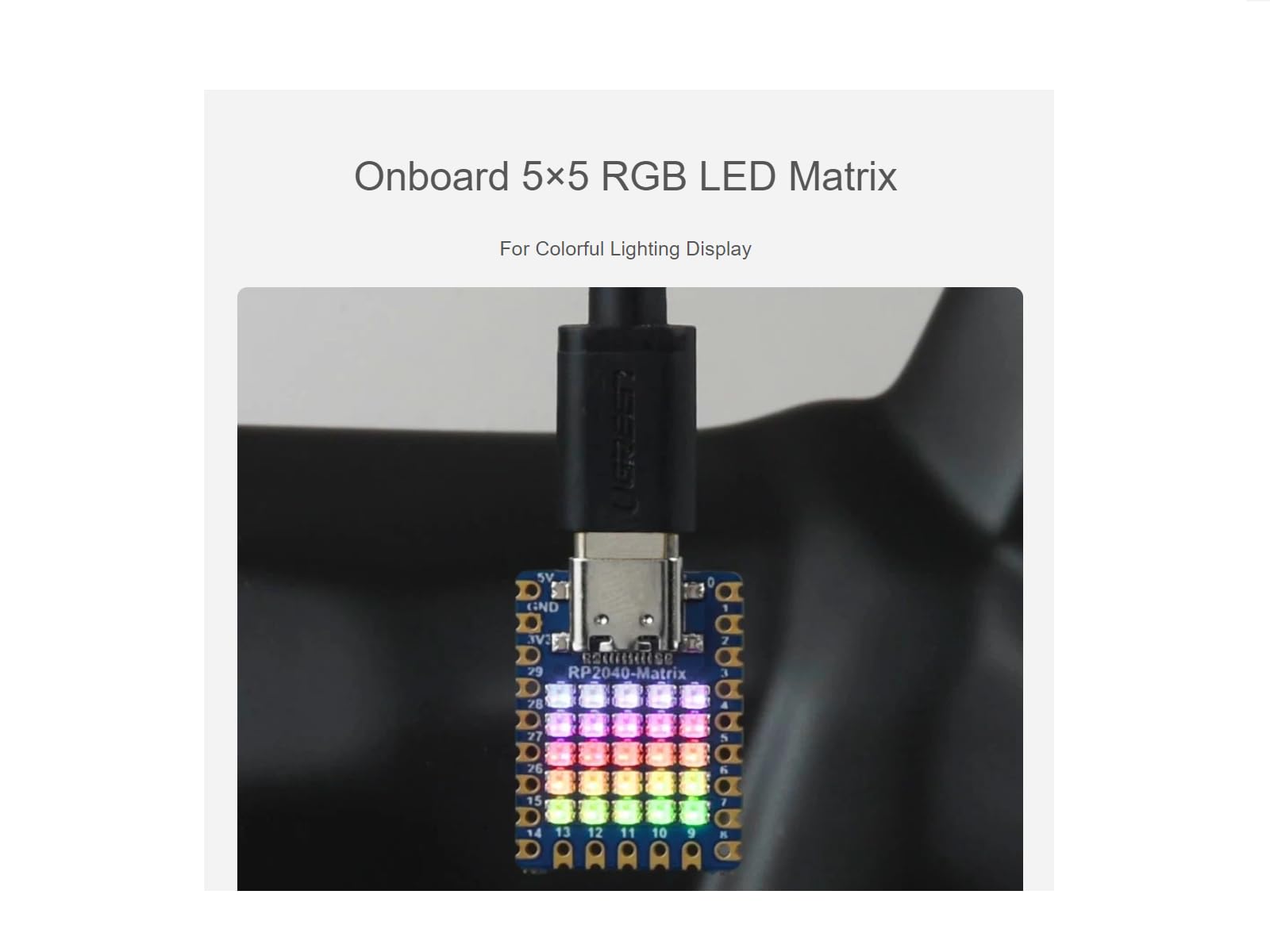 RP2040 Mini Development Board 5 × 5 RGB LED Matrix Development Board Module