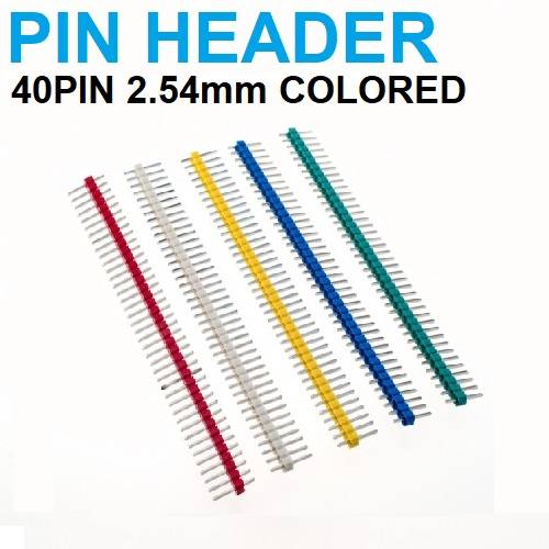 Male Pin Headers 2.54mm – 40 Pin, Straight, Yellow (11mm, Random Color)
