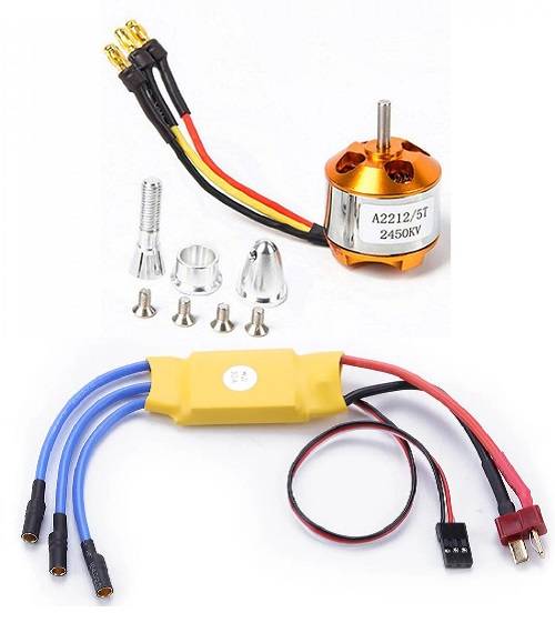 Brushless Motor A2212 / 5T 2450KV + 30A ESC Speed Controller – High Performance Combo for RC Planes, Drones, and DIY Projects