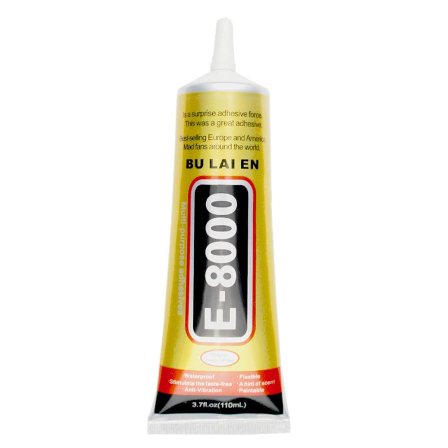 E8000 Industrial Adhesive Glue – Multi-Purpose, Waterproof, Flexible, Transparent, Safe for Sensitive Electronics (110ml)