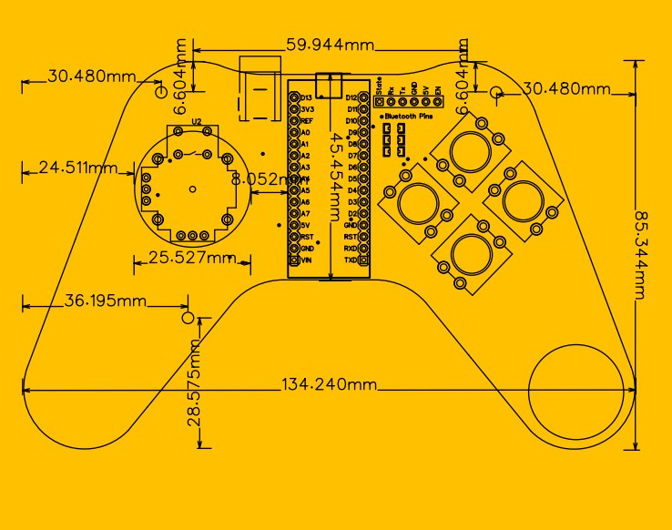 DomStick: Bluetooth Game Controller PCB Based on Arduino Nano